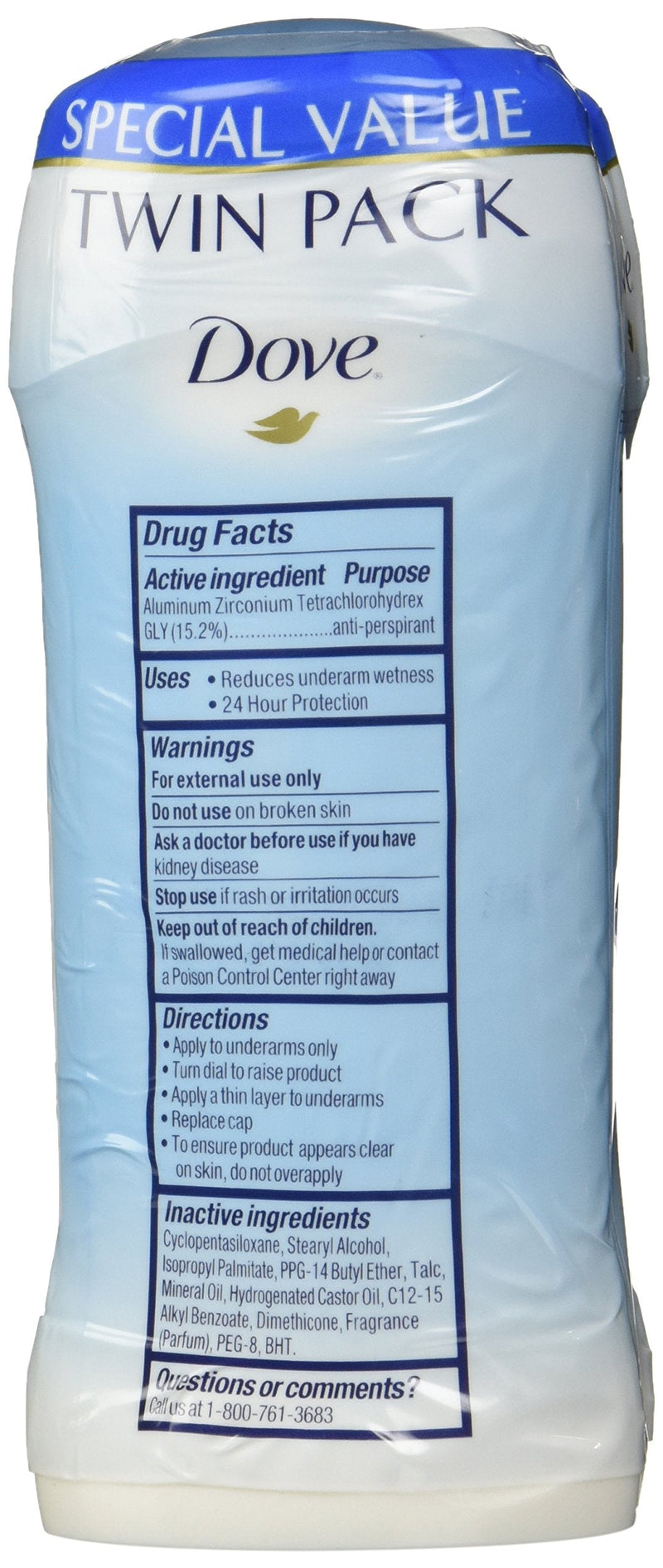 Dove Antiperspirant Deodorant 24-hour Sweat Protection Original Clean Deodorant for Women 2.6 oz, 2 Count Dove