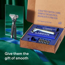 HARRY'S PLUS: Shaving Kit for Men - Gift Box with Premium Handle, 5 Razor Blade Cartridges, 2 oz Foaming Shave Gel & Travel Cover, Advanced Pivoting System - Clay Infinity Warehouse