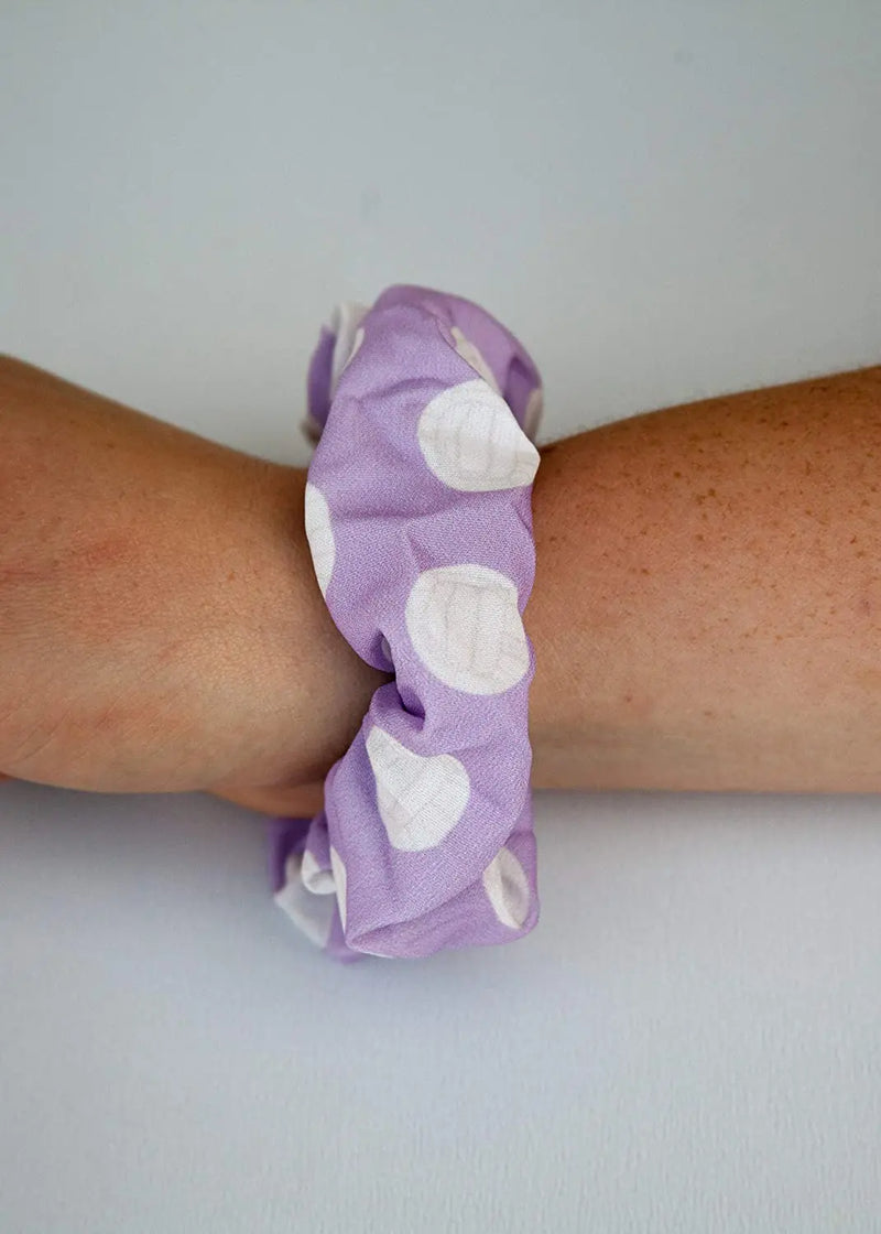 Happie Hare Scrunchies - Cotton Rounds Elastic Hair Bands - Scrunchy Hair Ties - Girls Hair Accessories - Gifts for Women (4 Pack, Volleyball Sport Scrunchie) Happie Hare Store