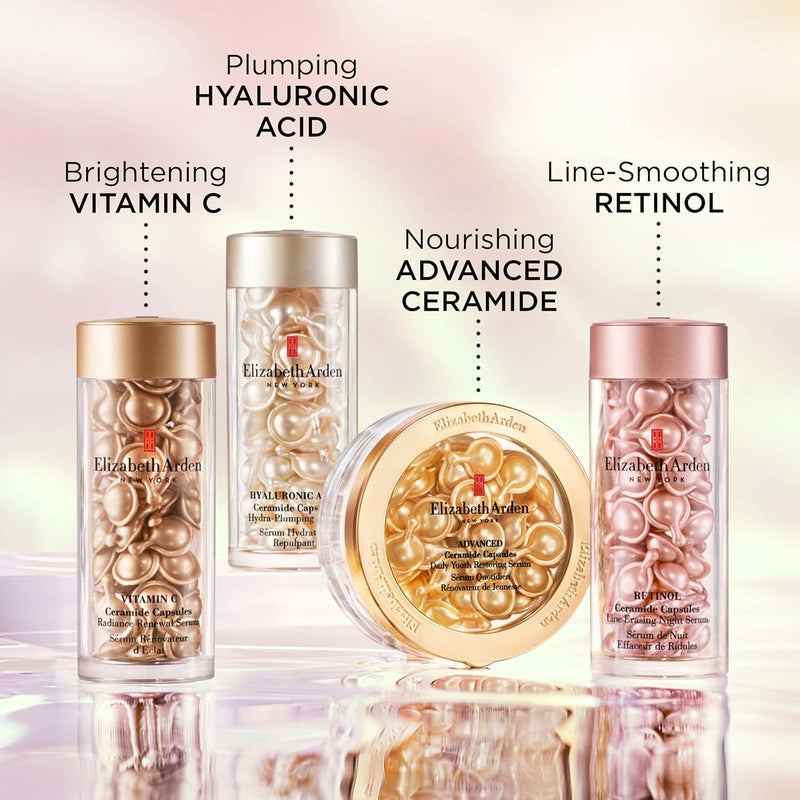 Elizabeth Arden Daily Ceramide Serum Capsules, Advanced Anti-Aging Skincare for Minimizing Wrinkles, Fragrance-Free, Enhances Skin Hydration and Radiance