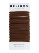 Heliums Dark Ash Brown Skinny Seamless 6mm Medium Hold Soft Nylon Fabric Rolled Ponytail Holders - 18 Hair Ties Heliums Store