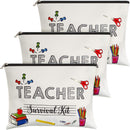 3 Pieces Teacher Survival Kit Makeup Bags Travel Cases Teacher Supplies for Classroom Personalized Cosmetic Cases Teacher Appreciation Gifts for Women Boao Store