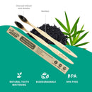 Charcoal Ion Bamboo Toothbrush, Soft Toothbrush with Charcoal Teeth Whitening, BPA Free Charcoal Toothbrush, Bamboo Charcoal Toothbrush, 2 Pack - Primal Life Organics Primal Life Organics