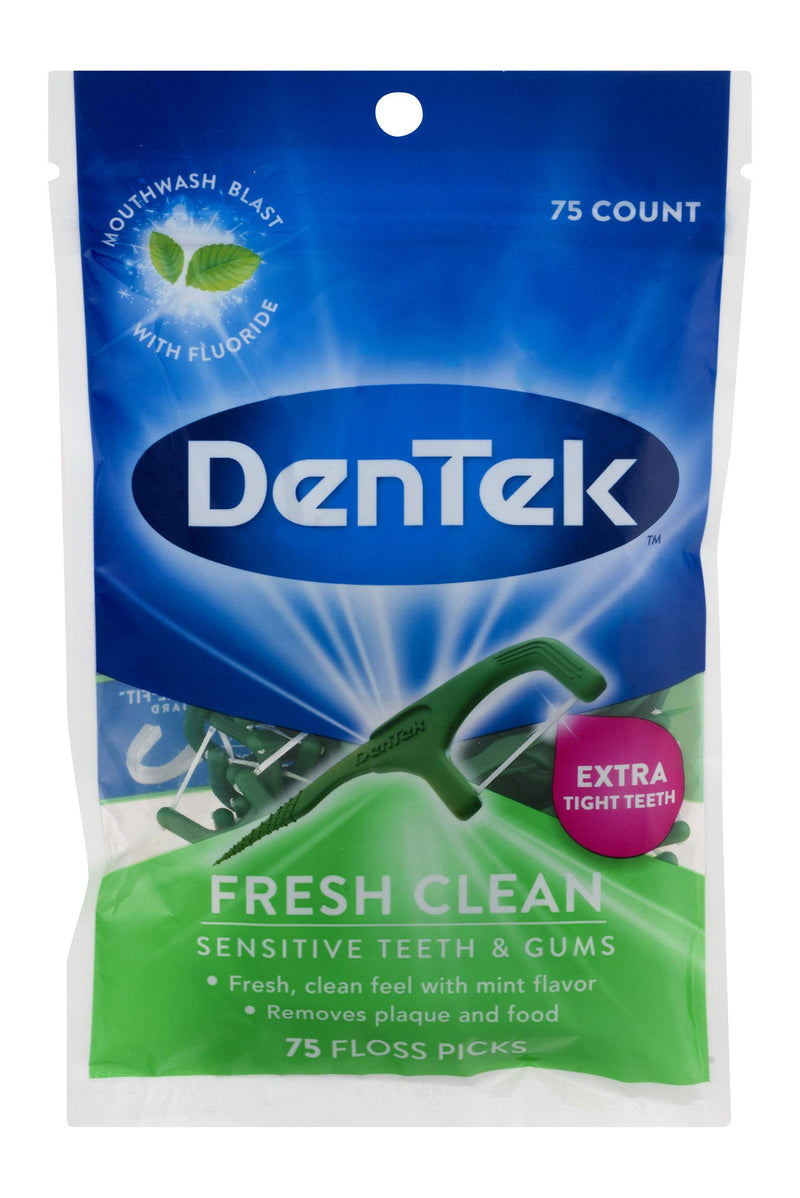 DenTek Fresh Clean Floss Picks, For Extra Tight Teeth, 75 Count DenTek