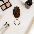 Heliums Medium Brown Thin 2mm Hair Elastics, Color Match Hair Ties for Fine Hair, 1.75 Inch Standard Size - 40 Count Heliums Store