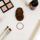 Heliums Medium Brown Thin 2mm Hair Elastics, Color Match Hair Ties for Fine Hair, 1.75 Inch Standard Size - 40 Count Heliums