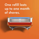 Gillette Fusion5 Razors for Men, 1 Gillette Razor, 4 Razor Blade Refills, Lubrastrip for a More Comfortable Shave Gillette
