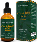 Rose Water for Face & Hair (4 oz) and Hyaluronic Acid Serum for Face & Eyes (2 oz) Simplified Skin