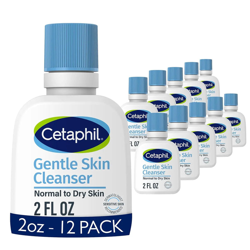 Cetaphil Face Wash, Hydrating Gentle Skin Cleanser for Dry to Normal Sensitive Skin, NEW 2 oz 12 Pack, Fragrance Free, Soap Free and Non-Foaming Infinity Warehouse