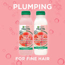Garnier Fructis Plumping Treat Shampoo and Conditioner, 98 Percent Naturally Derived Ingredients, Watermelon, Plump Flat Hair, 11.8 oz ea, w/Micellar Sample (Packaging May Vary) Garnier Store