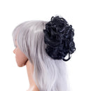 SWACC Short Messy Curly Dish Hair Bun Extension Easy Stretch hair Combs Clip in Ponytail Extension Scrunchie Chignon Tray Ponytail Hairpieces (Off Black-1B