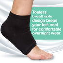 ZenToes Moisturizing Heel Socks 2 Pairs Gel Lined Toeless Spa Socks to Heal and Treat Dry, Cracked Heels While You Sleep (Men's Large 12+, Gray) ZenToes