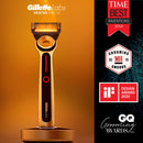 Gillette Heated Mens Razor by GilletteLabs, Deluxe Starter Shaving Kit for Men, Includes 1 Handle, 2 Razor Blade Refills, 1 Charging Dock Gillette
