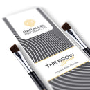 Parallel Products - The BROW Brush - (2 Pack) Premium Angled Eyebrow Brush for powder, cream, gel and wax PARALLEL PRODUCTS