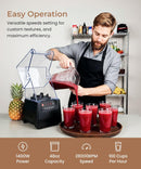 SYBO HS-210E Professional-Grade Commercial Blender With Quiet Shield, Heavy-Duty 2HP High-Speed, 48oz BPA-Free Jar, Easy Cleaning & Dishwasher-Safe, for Juice, Ice Shakes, Smoothies, Metallic Infinity Warehouse