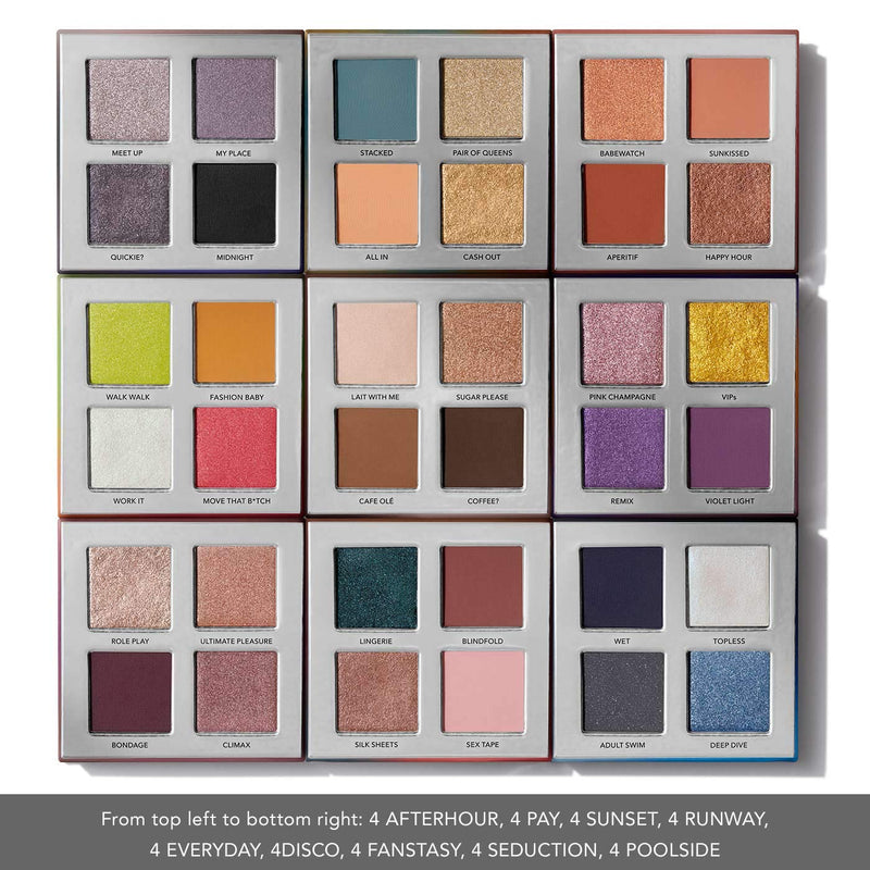 HAUS LABORATORIES By Lady Gaga: FOUR-WAY SHADOW PALETTE | 4-Shade Shadow Quad in 9 Colors, Blendable & Buildable Eye Makeup with Pigmented Matte, Metallic, Shimmer, and Sparkle Finishes martinandmark.com