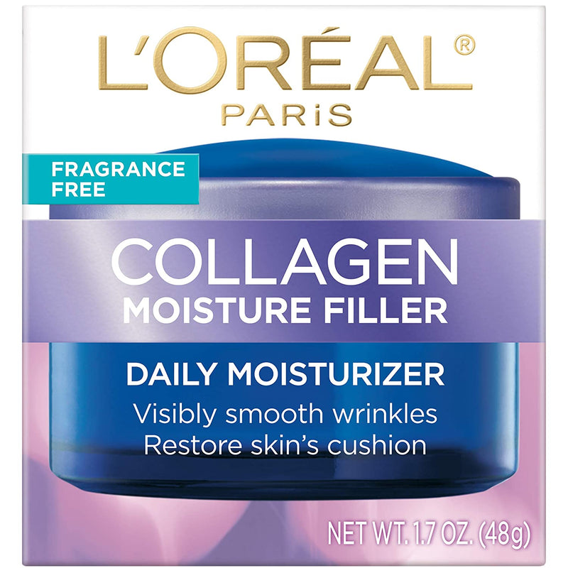 L'Oreal Paris Skincare Collagen Face Moisturizer, Fragrance-Free Day and Night Cream, Anti-Aging Face, Neck and Chest Cream to smooth skin and reduce wrinkles, 1.7 oz L'Oreal Paris