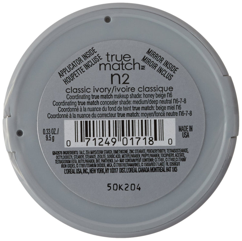 L'Oreal Paris True Match Super-Blendable Powder, Classic Ivory, 0.33 oz. L'Oréal Paris
