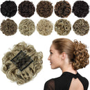 ROSEBUD Chignon Hairpiece Curly Bun Extensions Scrunchie Updo Hair Pieces Synthetic Combs in Messy Bun Hair Piece for Women Rose bud
