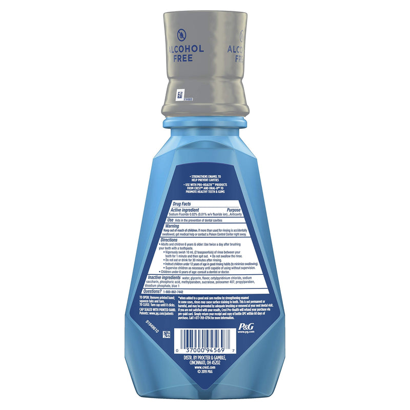 Crest Pro-Health Advanced Mouthwash, Alcohol Free, Multi-Protection, Fresh Mint, 500 ml, 16.9 Fl Oz Crest