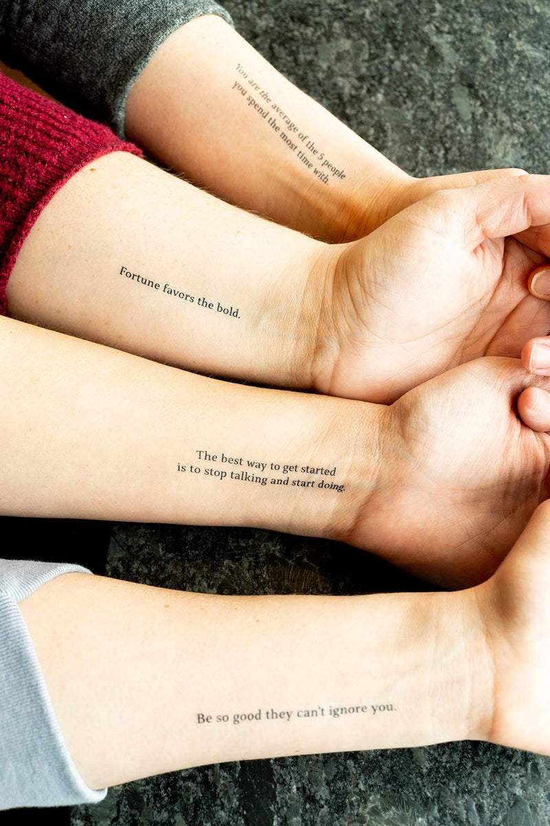 Motivational Quotes by Thug Ink® - 7 Temporary Tattoos ~ Daily Motivational Quotes ~ Inspirational Quotes ~ Water-transfer Tattoos Thug Ink