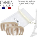 Camila Paris CP2912 French Side Combs Large 2 Pack Curved, Nude Flexible Durable Cellulose Hair Combs, Strong Hold Grip Hair Clips for Women, No Slip Styling Girls Hair Accessories, Made in France Camila Store