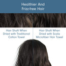 Scala (2 Pack) Large Microfiber 24" x 48" Hair Towel - Quick Drying, Ultra Absorbent, Anti Frizz for Long, Curly, Straight, or Color Treated Hair for Women, Includes Towel Clip Scala
