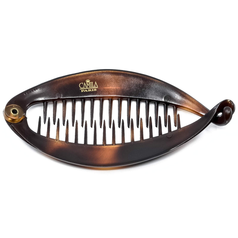 Camila Paris CP4 5 inch French Banana Clip Hair Comb, Classic Girls Updo Flexible Ponytail Holder Interlocking Banana Combs, Fashion Durable and Styling Hair Accessories for Women, Made in France Camila