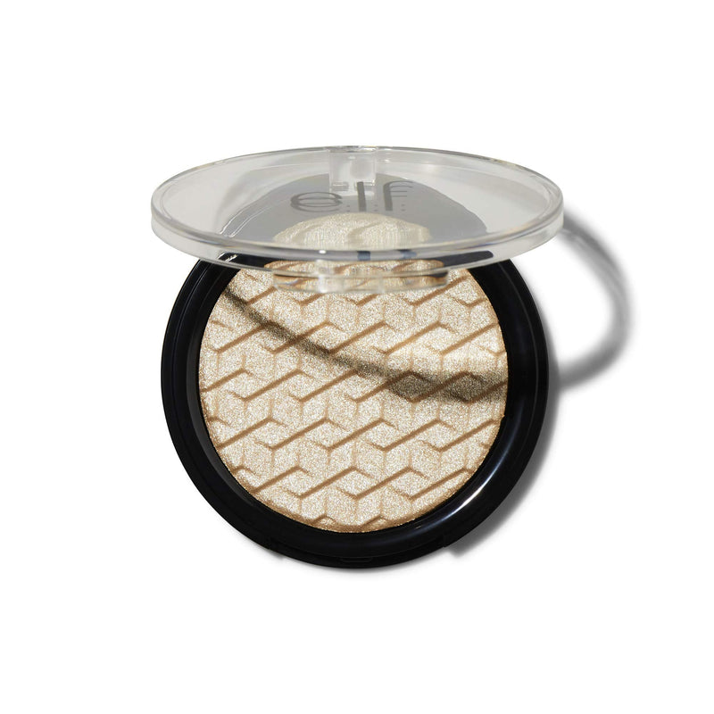 e.l.f, Metallic Flare Highlighter, Versatile, Jelly-like Formula, Multi-Dimensional, Buttery Soft, Creates a High-Luster, High Shimmer Glow, White Gold, Applies Wet or Creamy, 0.18 Oz e.l.f.