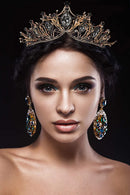 Baroque Black Queen Crowns for Women, Rhinestone Wedding Crowns and Tiaras Crystal Princess Crown Headband Tiaras for Prom Birthday Party Valentines Costume yanstar