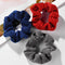 LUX ACCESSORIES Glittery Red Blue Grey Set (3pc) Fashion Hair Elastics and Ties Ponytails LUX ACCESSORIES