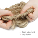 Messy Bun Hair Piece Scrunchy Updo Hair Pieces for Women Fluffy Wavy Hair Bun Scrunchies Donut Hairpiece Synthetic Chignons with Elastic Rubber Band Ash Blonde 2Pc Benehair
