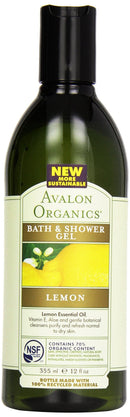 Avalon Organic Botanicals, Bath & Shower Gel, Lemon, 12 oz Avalon