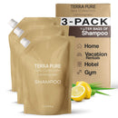 Terra Pure Spa Collection 1 Liter Body Wash Refill Bag For Soap Dispensers | Bulk Toiletries for Vacation Rentals, and Home Bathroom Showers | Green Tea Lemongrass | Set of 3 Infinity Warehouse