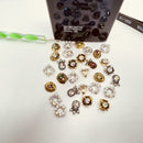 DUPOINT 30 Pcs Mixed Nail Art Rhinestones Alloy Diamonds Crystals Beads Gems Pendants Multi Style for 3D Gems Retro Charms Set, Red,Yellow,Blue DUPOINT