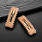 LUX ACCESSORIES Set of 2 Gold Rectangular Shape Barrettes with Transparent Bubbles Fashionable Hair Clips LUX ACCESSORIES