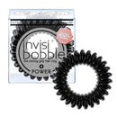 invisibobble Power Traceless Spiral Hair Ties - Pack of 3 True Black - Strong Elastic Grip Coil Hair Accessories for Active Women - No Kink, Non Soaking - Gentle for Girls Teens and Thick Hair invisibobble