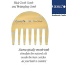 Giorgio G28 Small Travel Purse Hair Detangling Comb, Wide Teeth Pocket Comb for Thick Curly Wavy Hair. Hair Detangler Comb For Wet and Dry Everyday Care. Handmade of Cellulose, Saw-Cut Hand Polished GIORGIO