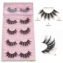 DYSILK 5 Pairs 6D Mink Eyelashes Faux Wispy Long Dramatic False Eyelashes Fluffy Soft Thick Fake Eyelashes Volume Extension Reusable Eyelashes Pack Handmade Makeup Lashes No Glue |004-16.7mm DYSILK
