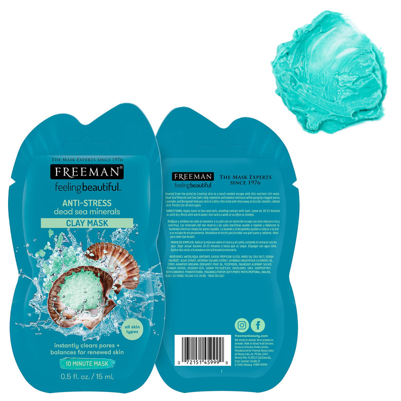 Freeman Beauty Facial Mask Variety Pack: Clay, Charcoal, Mud, and Peel Off Beauty Face Masks, 6 Count FREEMAN Store