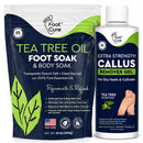 Tea Tree Callus Remover Gel & Epsom Salt Foot Soak for Dry Cracked Feet Infinity Warehouse