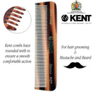 Kent A FOT Handmade All Fine Tooth Saw Cut Beard Comb - Pocket Comb and Travel Comb - Styling Comb or Wet Comb for Fine or Thinning Hair, Beard Care, and Hair Care for the Essential Kent Beard Kit KENT