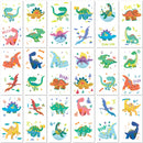 PapaKit Party Dinosaurs 36 Temporary Fake Tattoo Set, 18 Individually Wrapped Sheets | Kids Girls & Boys Birthday Party Favor Gift Reward, Non-Toxic Food Grade Ingredients Safe Removable PapaKit