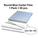 AMT 50 PCS Jumbo White Nail Files 100/100, White Nail File, Nail Files for Acrylic Nails, Emery Boards for Nails, 100/100 Grit Nail File (50 PCS Nail Files) (Grit 100/100 (Round, Blue)) AMT SUPPLY LLC