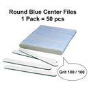 AMT 50 PCS Jumbo White Nail Files 100/100, White Nail File, Nail Files for Acrylic Nails, Emery Boards for Nails, 100/100 Grit Nail File (50 PCS Nail Files) (Grit 100/100 (Round, Blue)) AMT SUPPLY LLC