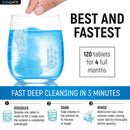 Retainer Cleaner - Denture Cleaning Tablets - Formulated in USA - Clean Mouth Guard, Aligner, Night Guard in 3 Minutes - 120 Tabs Big Pack - 4 Month Supply - Dental Cleanser for Teeth Appliances Zengate