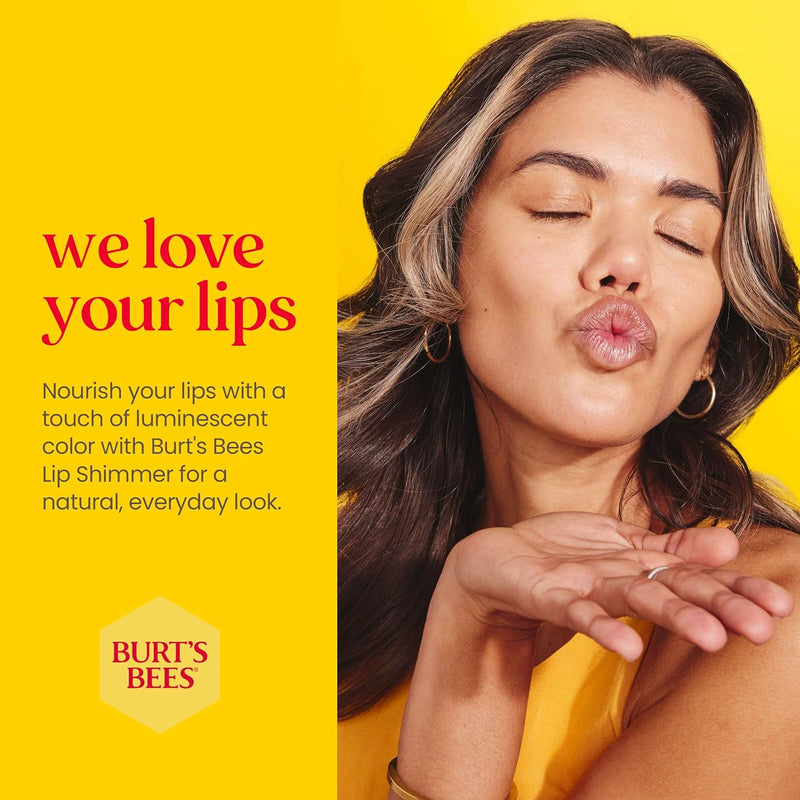Burt's Bees Shimmer Lip Tint Valentines Day Gifts, Tinted Lip Balm Stick, Moisturizing for All Day Hydration with Natural Glowy Pigmented Finish & Buildable Color, Champagne (4-Pack) Infinity Warehouse