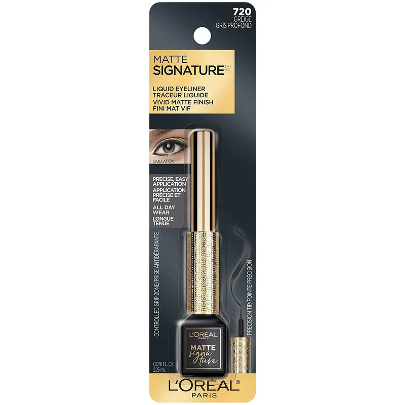 L'Oreal Paris Makeup Matte Signature Liquid Dip Eyeliner, Waterproof, Precise and Easy Application, All Day Wear, Vivid Matte Finish, Greige, 0.07 fl; Oz. L'Oreal Paris Store