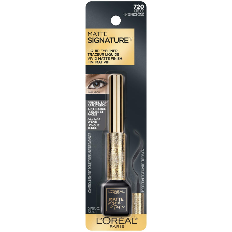 L'Oreal Paris Makeup Matte Signature Liquid Dip Eyeliner, Waterproof, Precise and Easy Application, All Day Wear, Vivid Matte Finish, Greige, 0.07 fl; Oz. L'Oreal Paris
