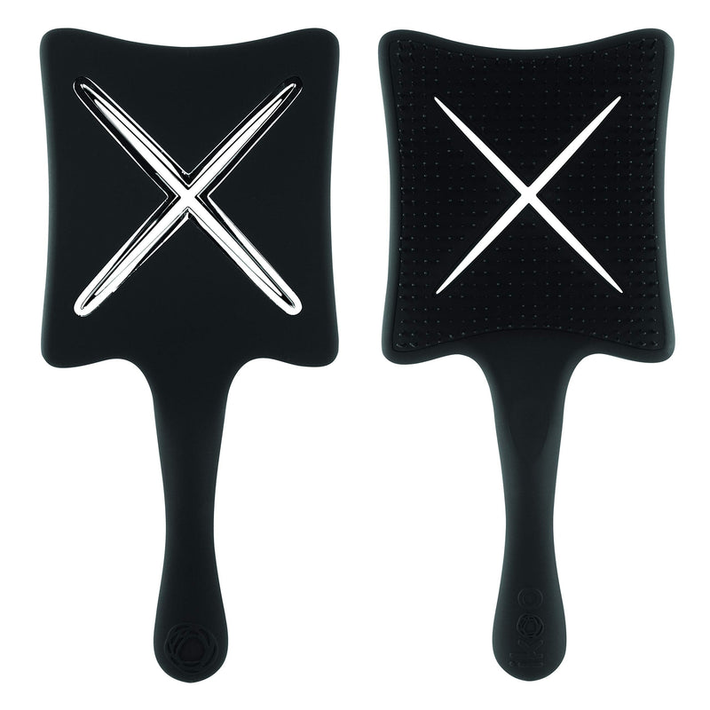 ikoo Paddle X Pops Hair Brush for Women, Small, Scalp Massaging Bristles for Detangling Wet or Dry Hair, X-Vent Releases Excess Hot Air for Easy Blow Drying, Cruelty-Free - Acrylic, Beluga Black ikoo